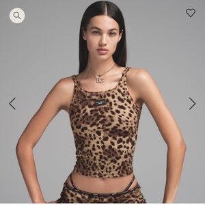 Skims X Dolce & Gabbana leopard cotton rib, scoop tank